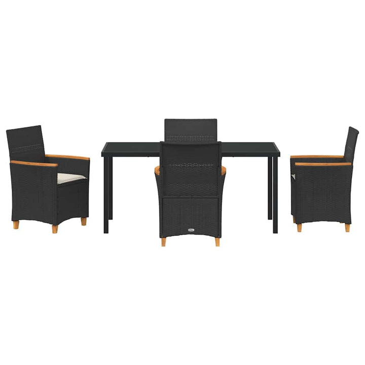 Have Spisebordssæt 5 pcs Sort polyrattan