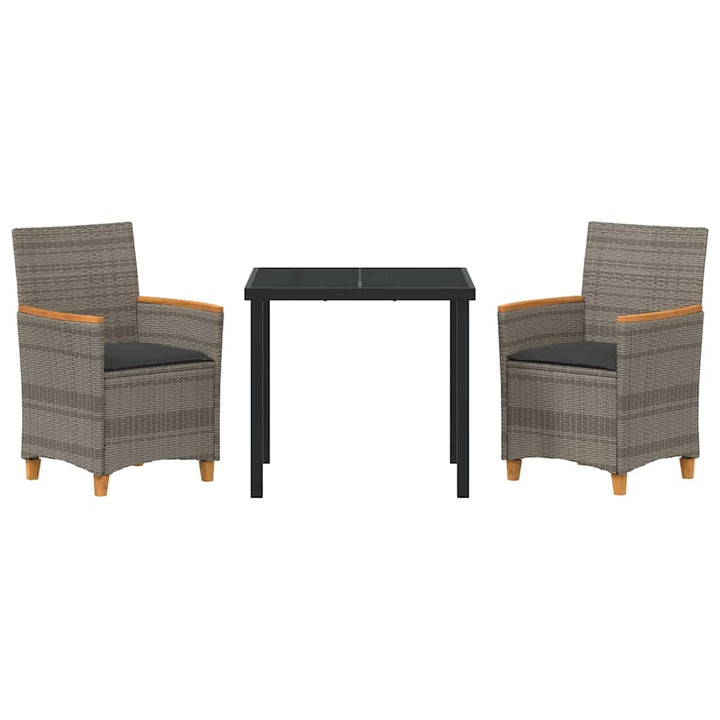 Have Spisebordssæt 3 pcs Grå polyrattan