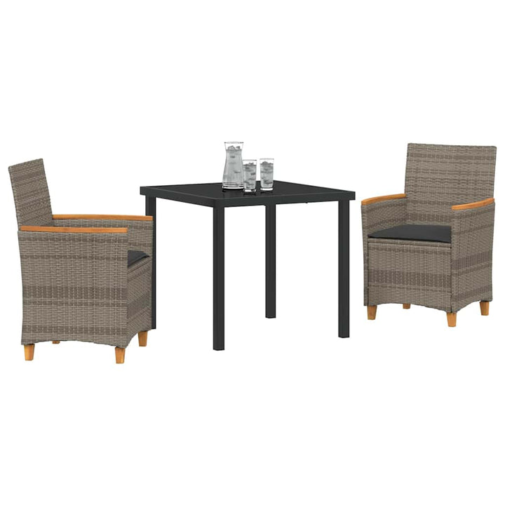 Have Spisebordssæt 3 pcs Grå polyrattan