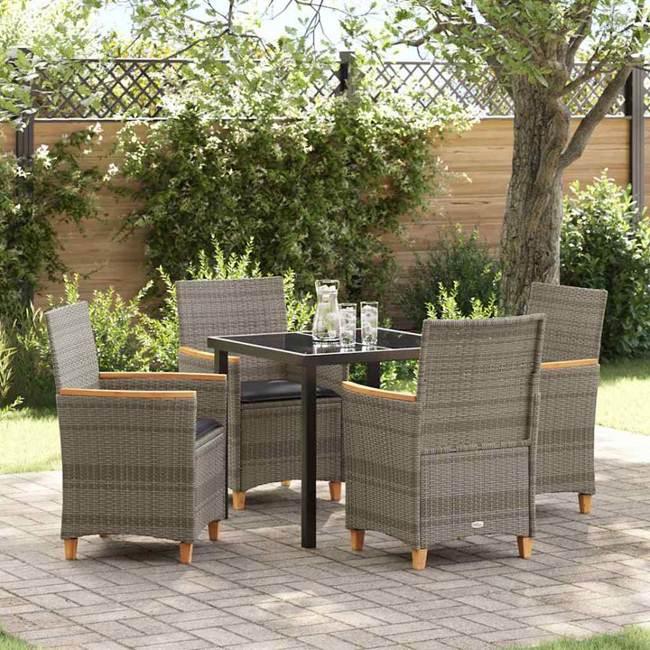 Have Spisebordssæt 5 pcs Grå polyrattan
