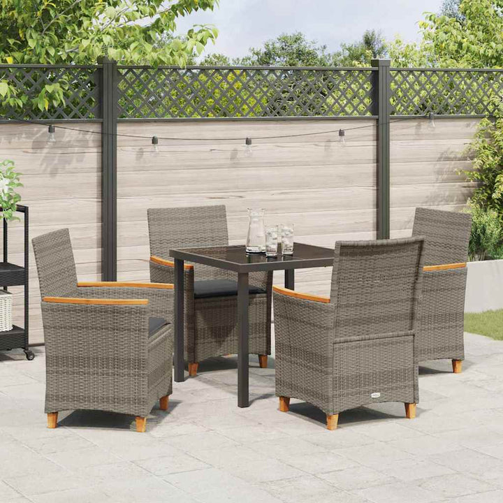 Have Spisebordssæt 5 pcs Grå polyrattan