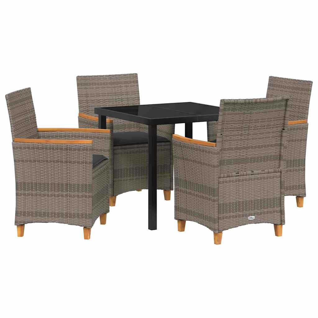 Have Spisebordssæt 5 pcs Grå polyrattan