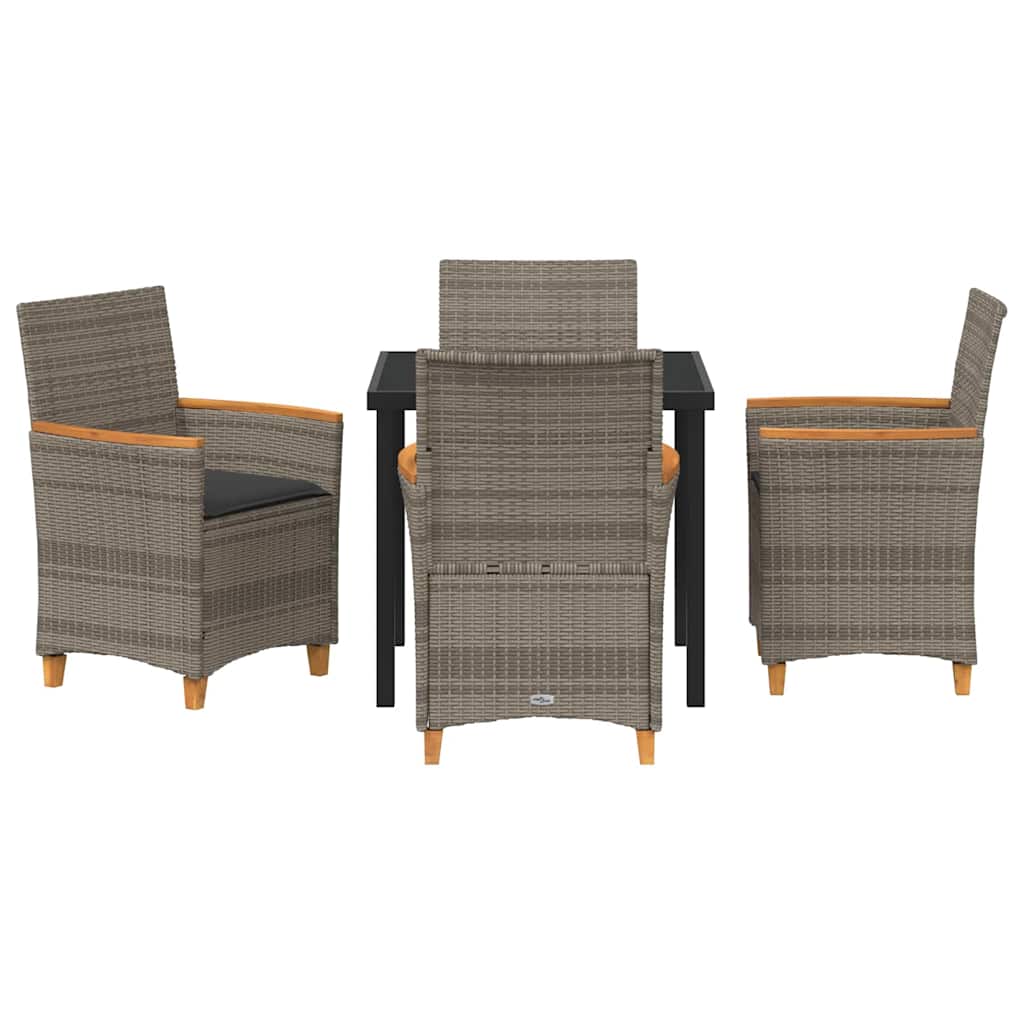 Have Spisebordssæt 5 pcs Grå polyrattan