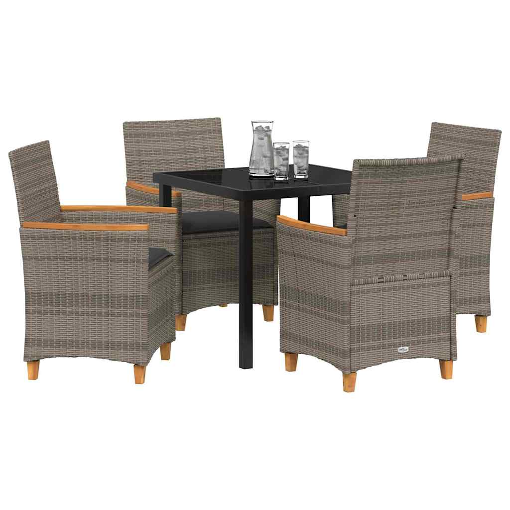 Have Spisebordssæt 5 pcs Grå polyrattan