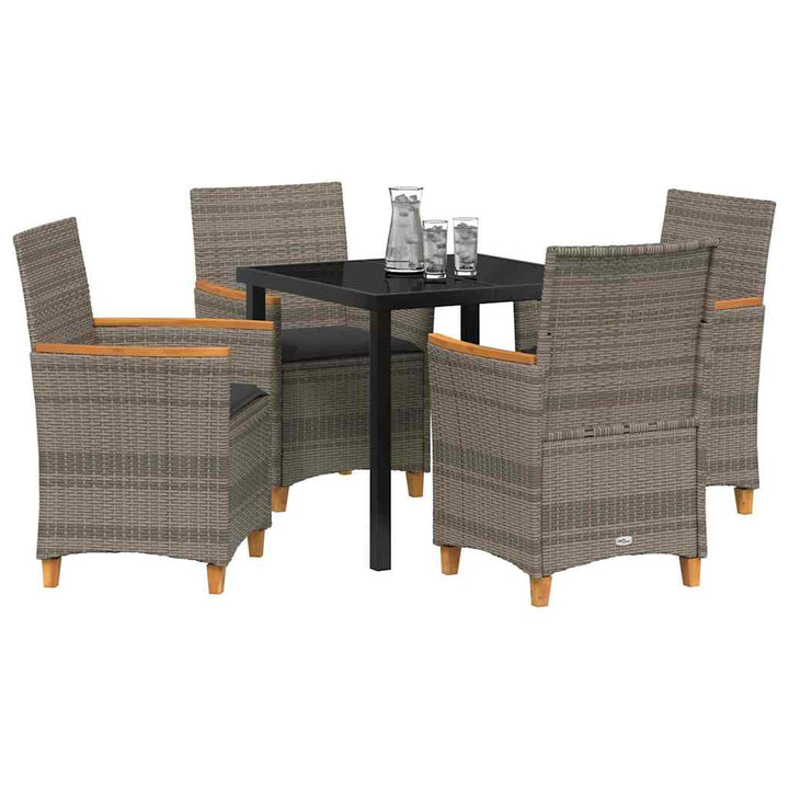 Have Spisebordssæt 5 pcs Grå polyrattan