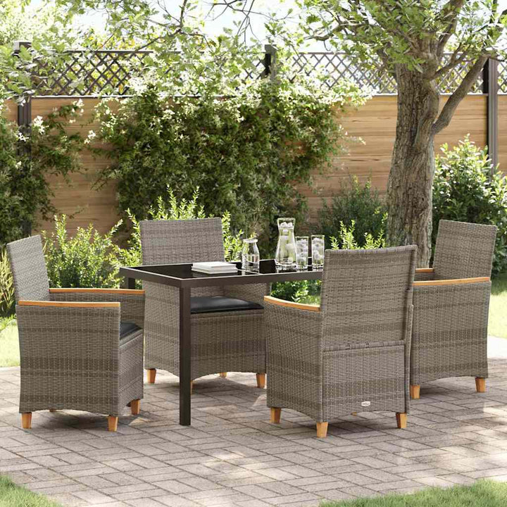 Have Spisebordssæt 5 pcs Grå polyrattan