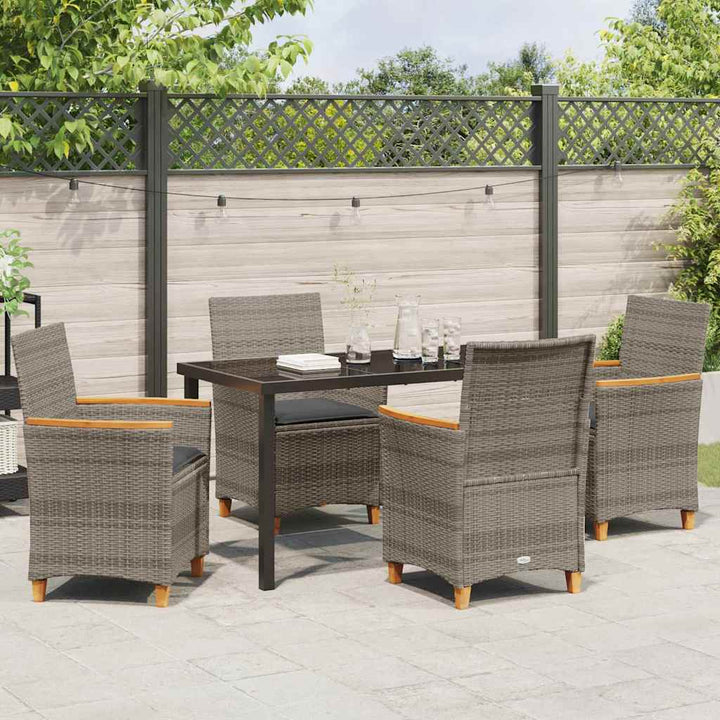 Have Spisebordssæt 5 pcs Grå polyrattan