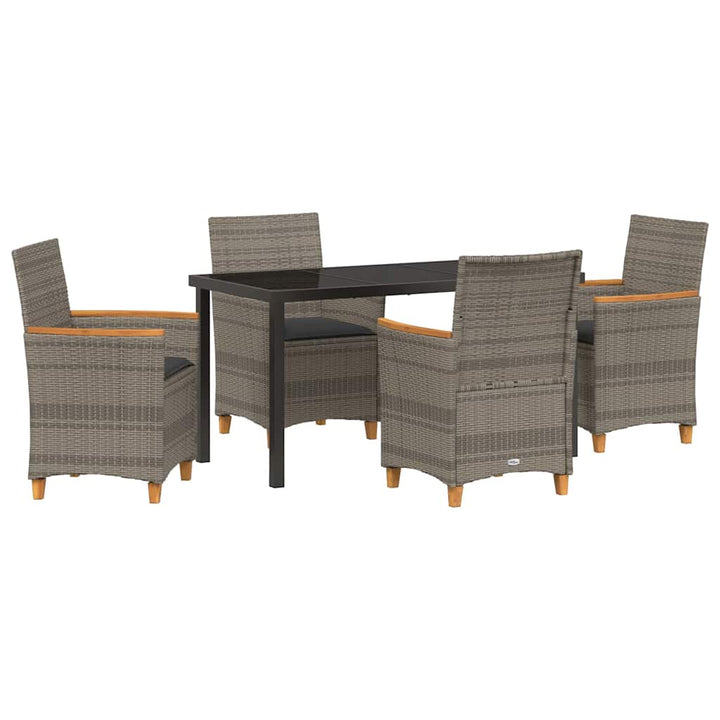 Have Spisebordssæt 5 pcs Grå polyrattan