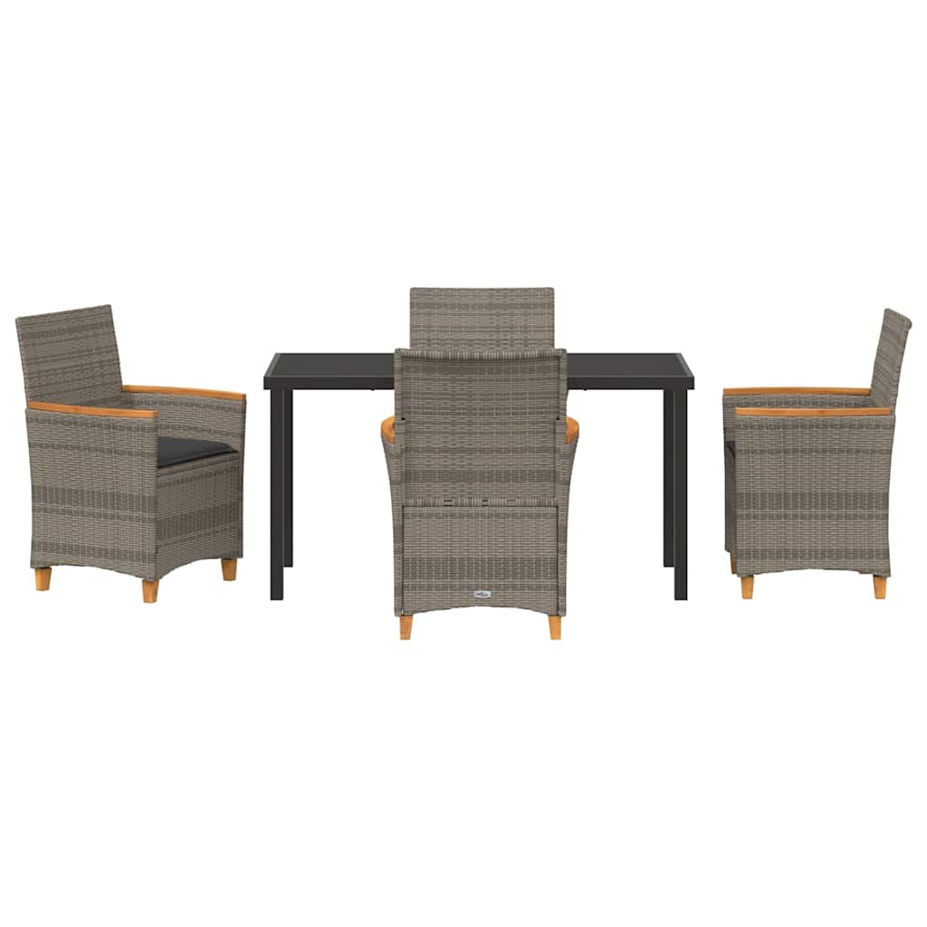Have Spisebordssæt 5 pcs Grå polyrattan