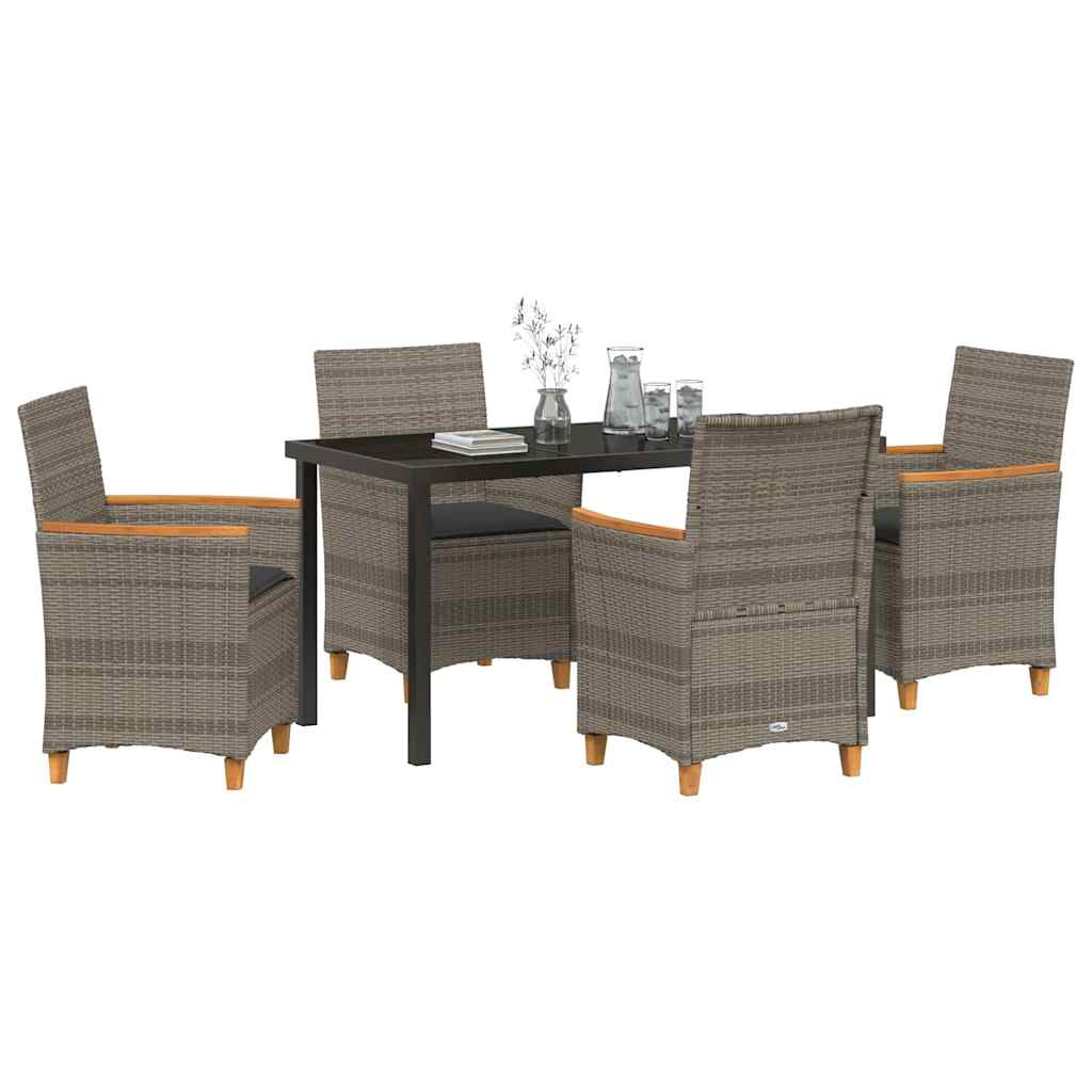 Have Spisebordssæt 5 pcs Grå polyrattan