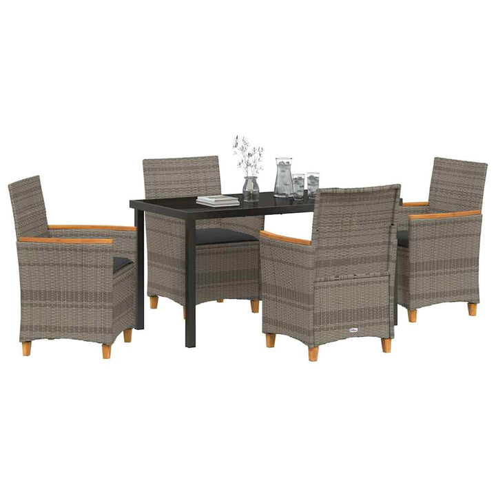 Have Spisebordssæt 5 pcs Grå polyrattan
