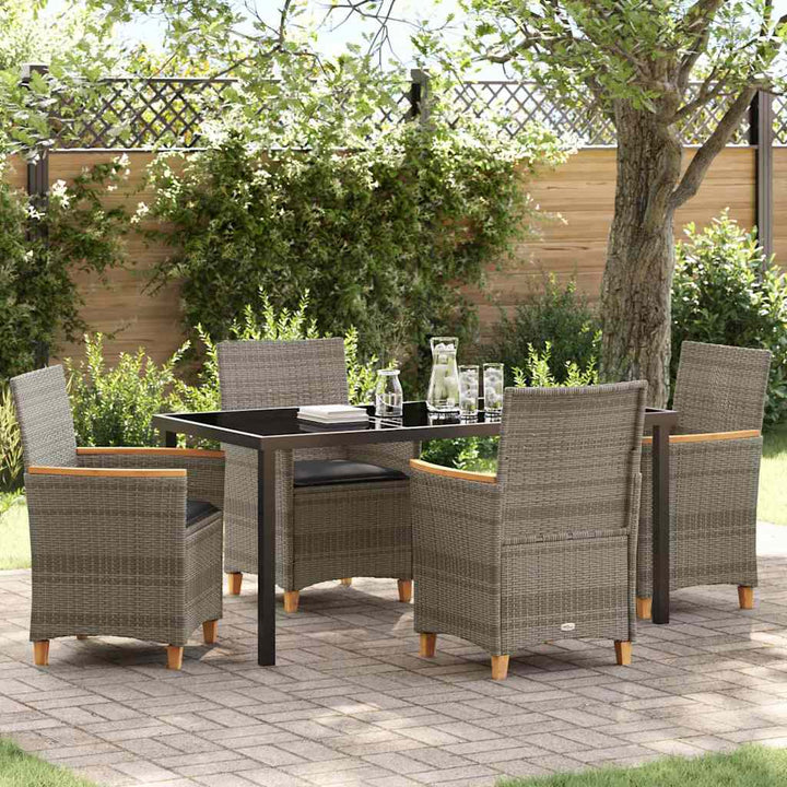 Have Spisebordssæt 5 pcs Grå polyrattan