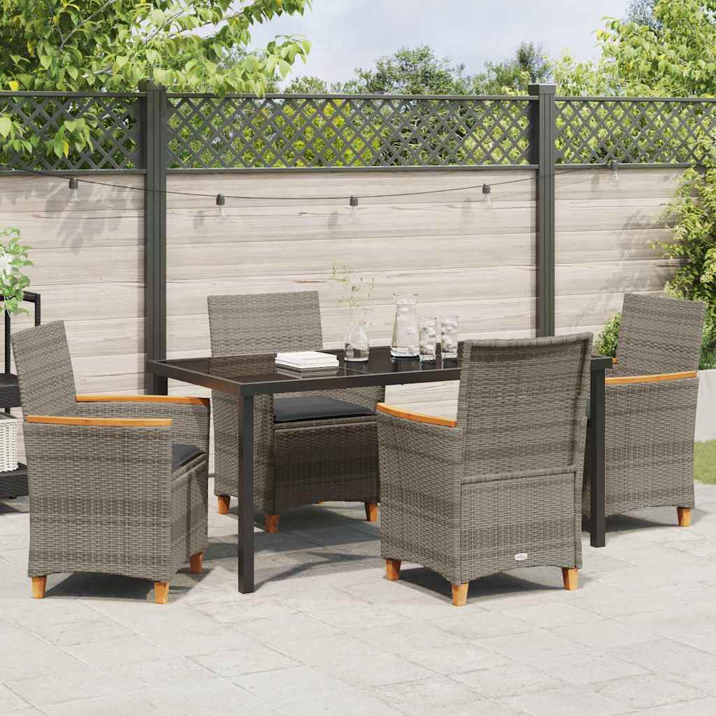 Have Spisebordssæt 5 pcs Grå polyrattan