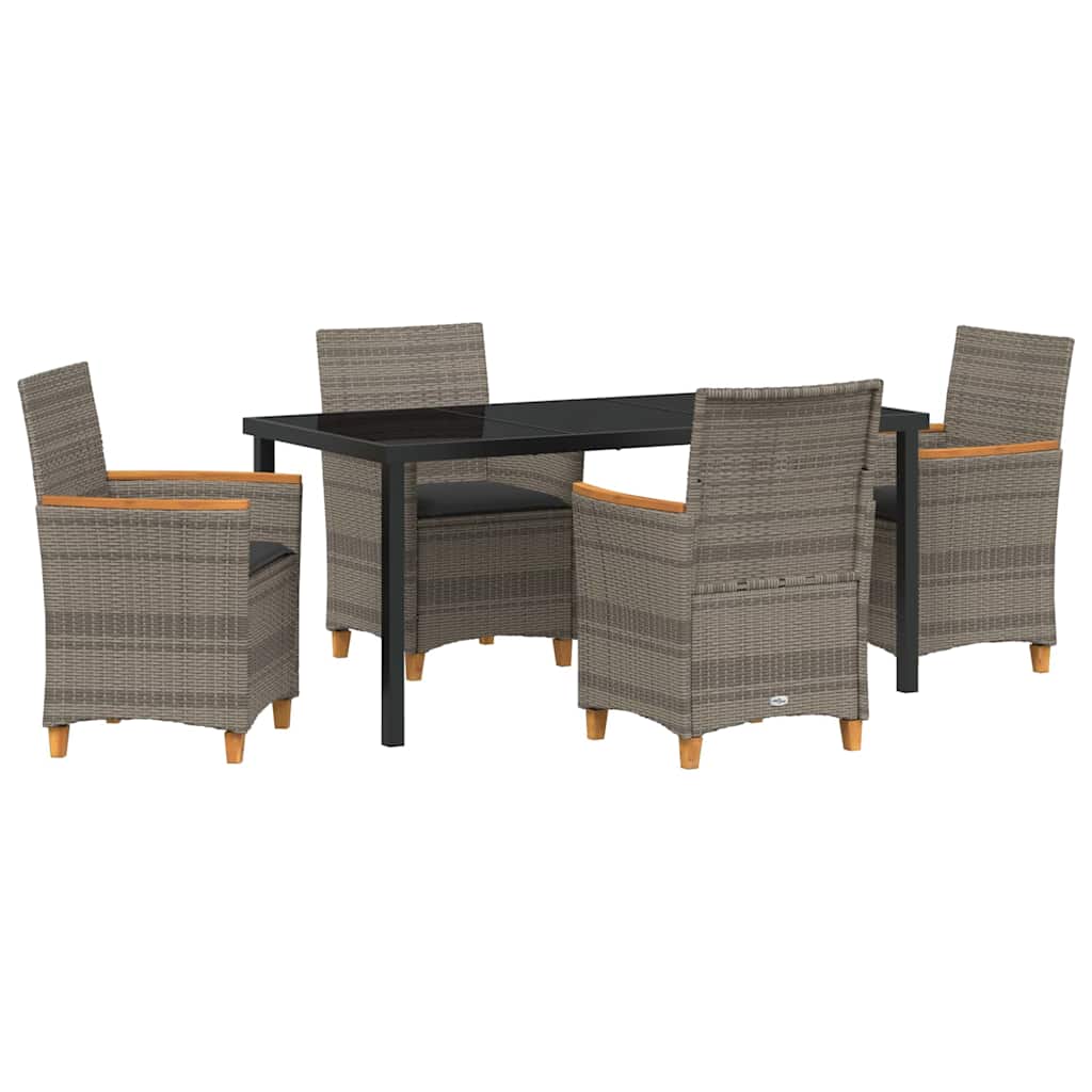 Have Spisebordssæt 5 pcs Grå polyrattan