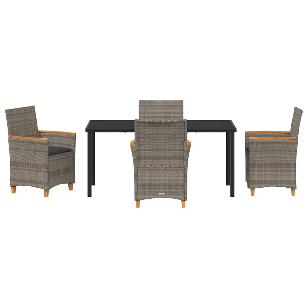 Have Spisebordssæt 5 pcs Grå polyrattan