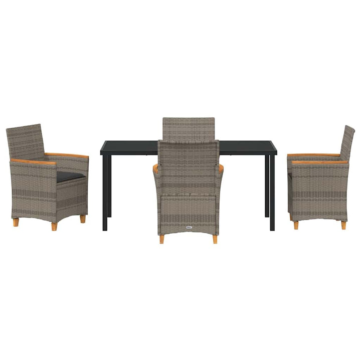 Have Spisebordssæt 5 pcs Grå polyrattan