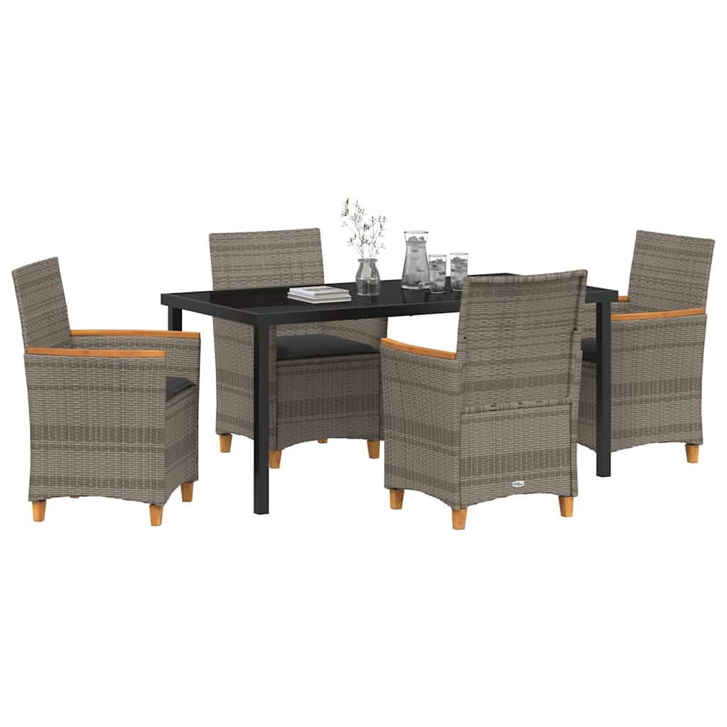 Have Spisebordssæt 5 pcs Grå polyrattan