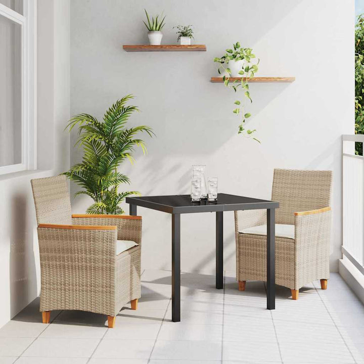 Have Spisebordssæt 3 pcs Beige polyrattan