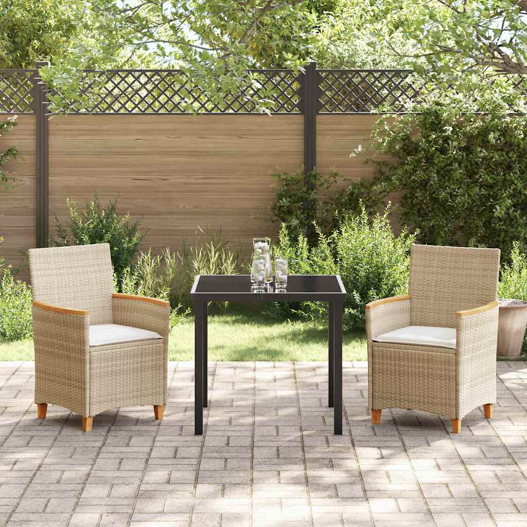 Have Spisebordssæt 3 pcs Beige polyrattan