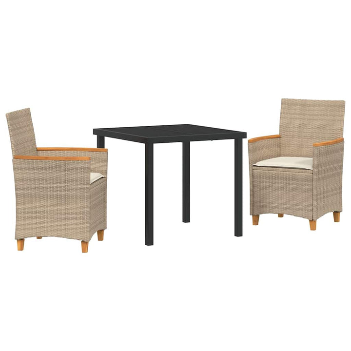 Have Spisebordssæt 3 pcs Beige polyrattan