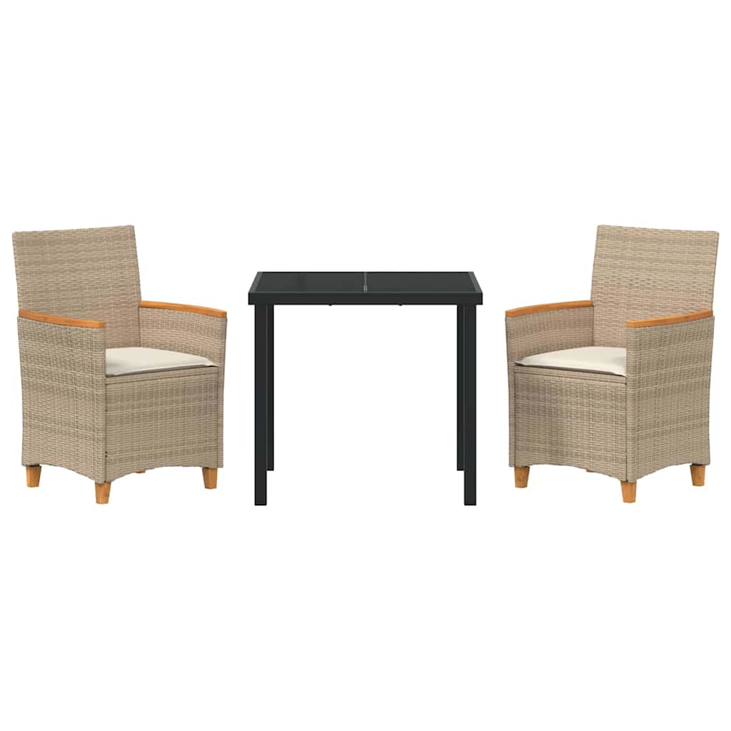 Have Spisebordssæt 3 pcs Beige polyrattan