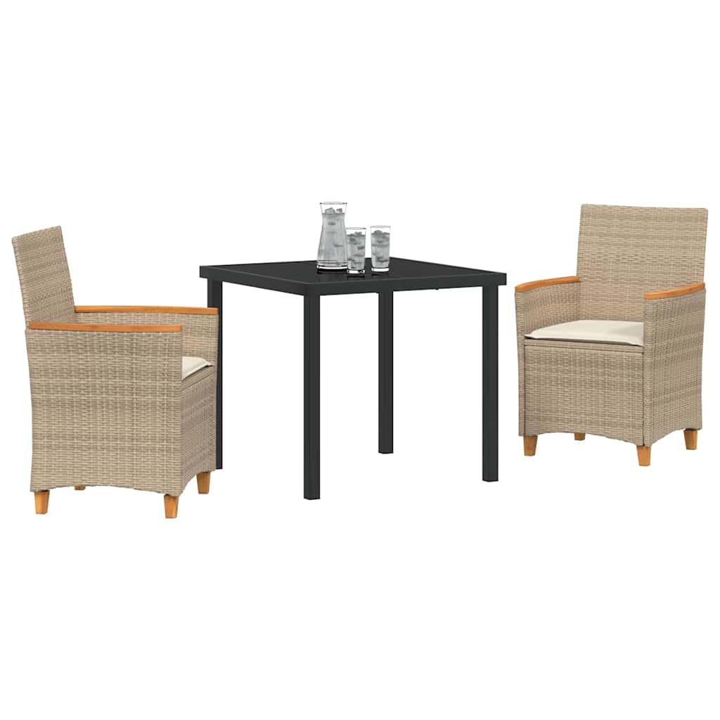 Have Spisebordssæt 3 pcs Beige polyrattan