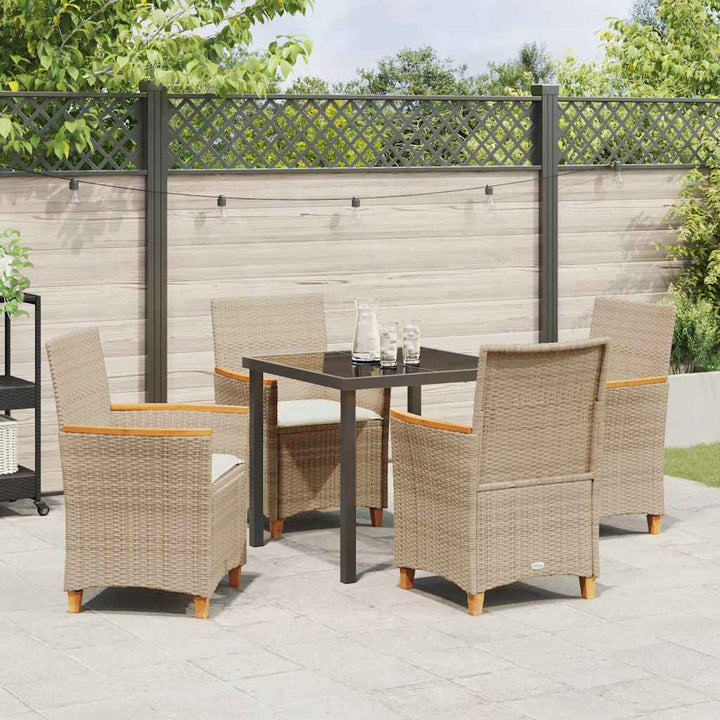 Have Spisebordssæt 5 pcs Beige polyrattan