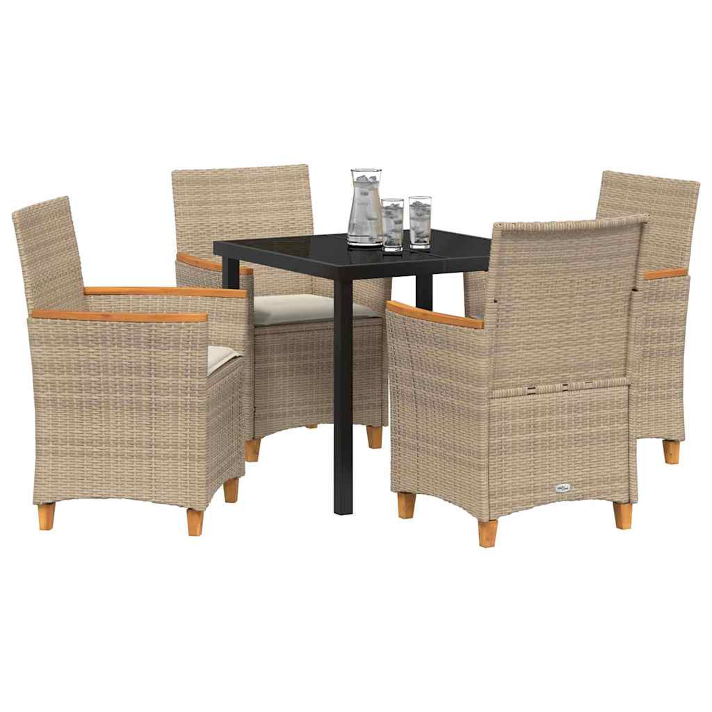 Have Spisebordssæt 5 pcs Beige polyrattan