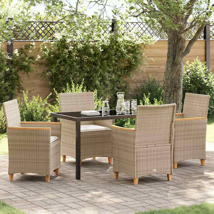 Have Spisebordssæt 5 pcs Beige polyrattan