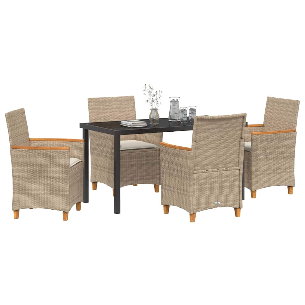 Have Spisebordssæt 5 pcs Beige polyrattan