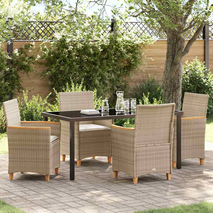 Have Spisebordssæt 5 pcs Beige polyrattan