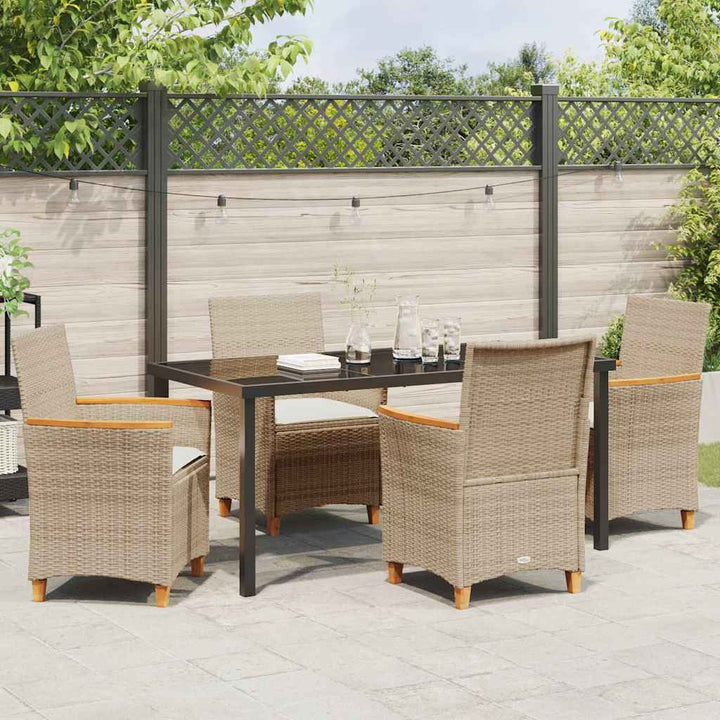 Have Spisebordssæt 5 pcs Beige polyrattan