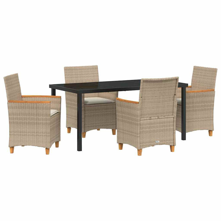 Have Spisebordssæt 5 pcs Beige polyrattan
