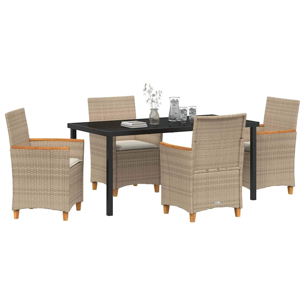 Have Spisebordssæt 5 pcs Beige polyrattan