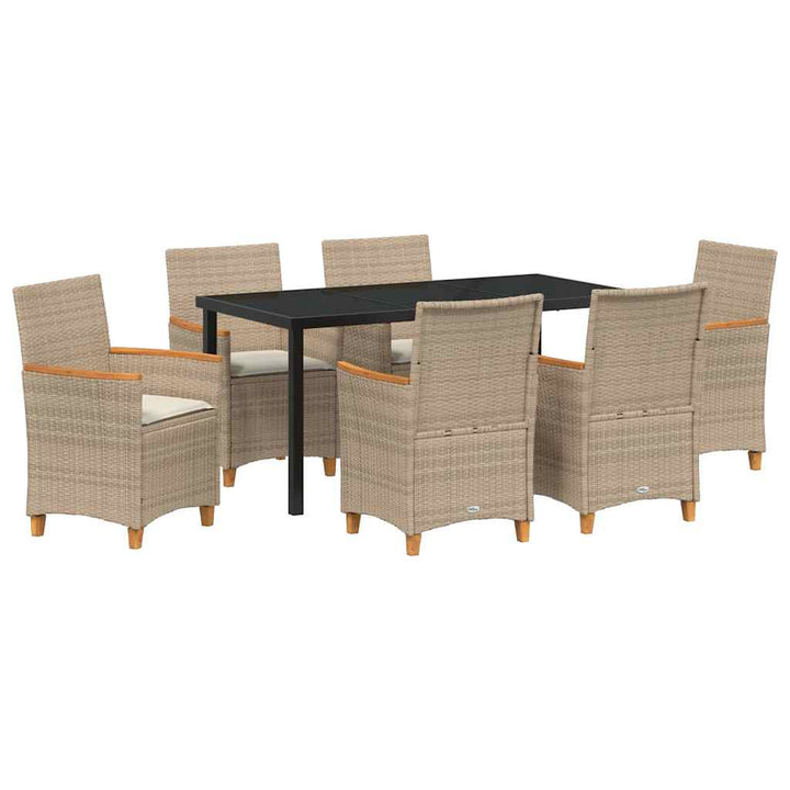 Have Spisebordssæt 7 pcs Beige polyrattan