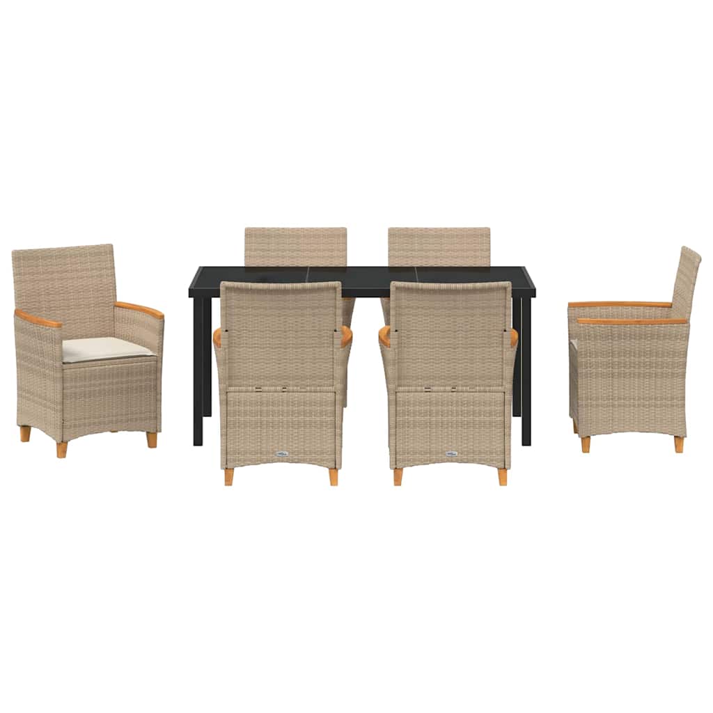 Have Spisebordssæt 7 pcs Beige polyrattan