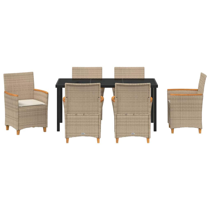 Have Spisebordssæt 7 pcs Beige polyrattan