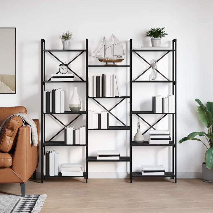 Bogreol Sort eg 156 x 25 x 167.5 cm Konstrueret træ