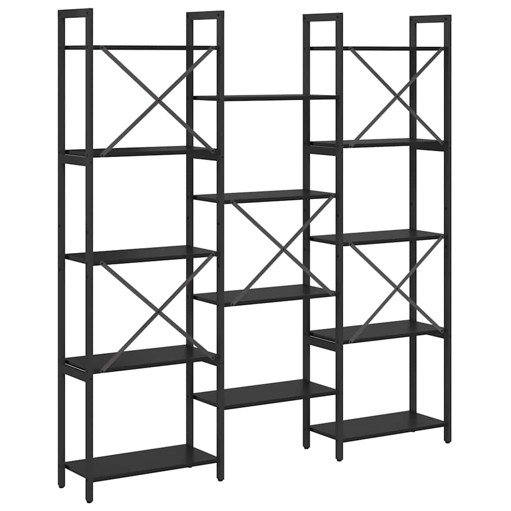 Bogreol Sort eg 156 x 25 x 167.5 cm Konstrueret træ