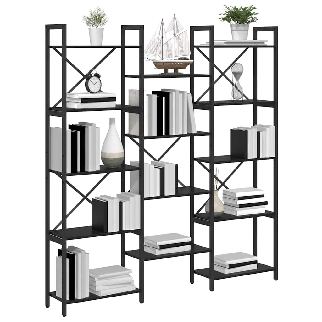 Bogreol Sort eg 156 x 25 x 167.5 cm Konstrueret træ