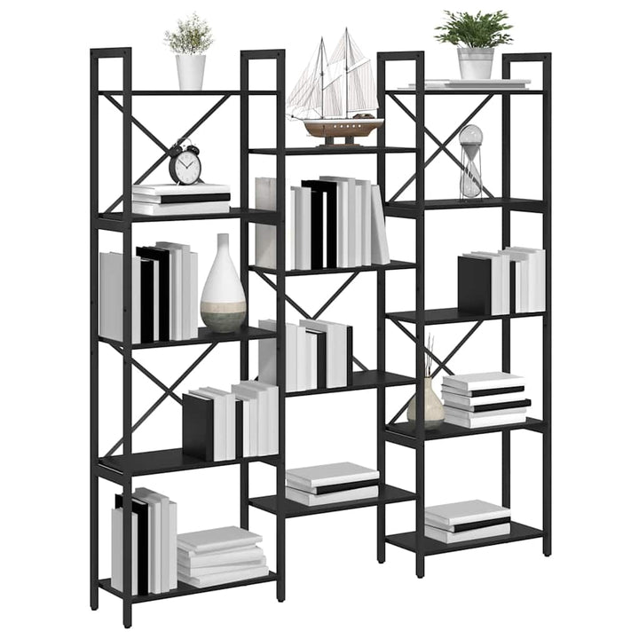 Bogreol Sort eg 156 x 25 x 167.5 cm Konstrueret træ