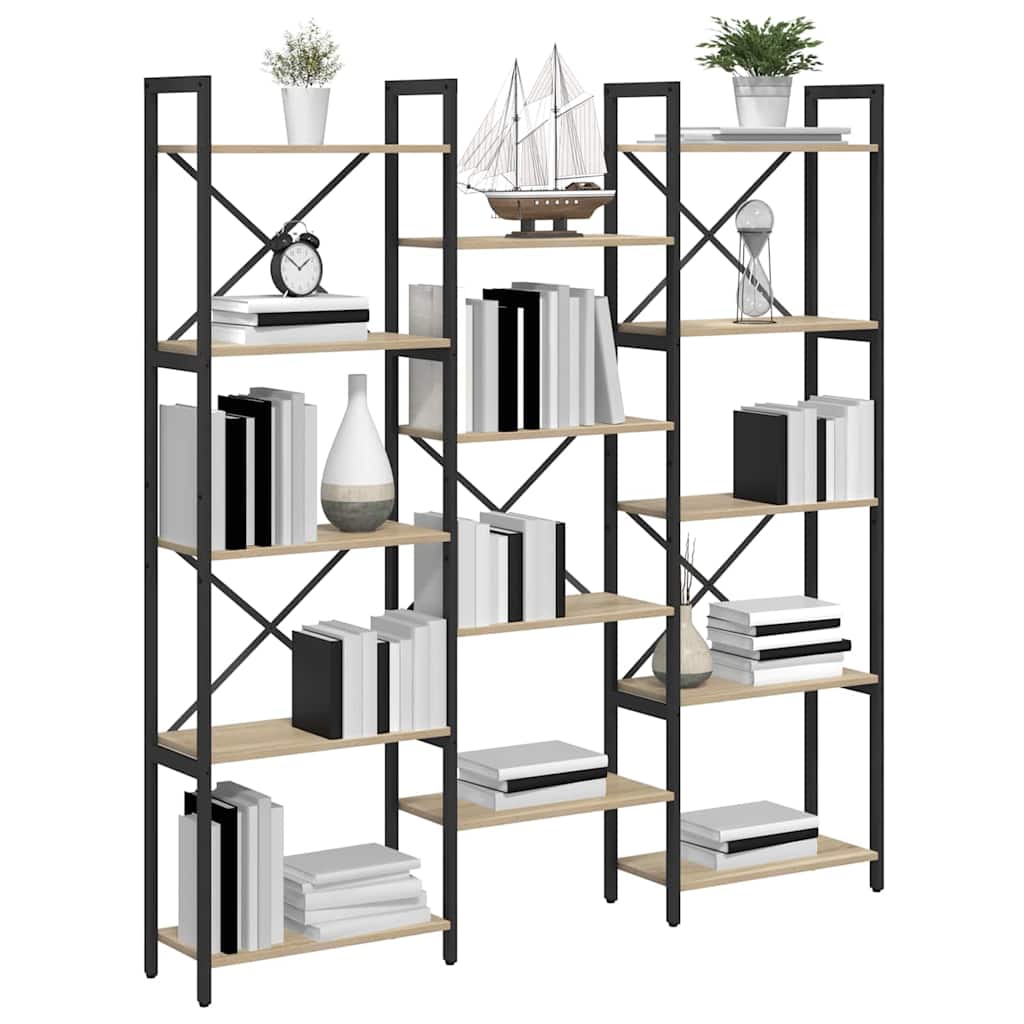 Bogreol Sonoma-eg 156 x 25 x 167.5 cm Konstrueret træ