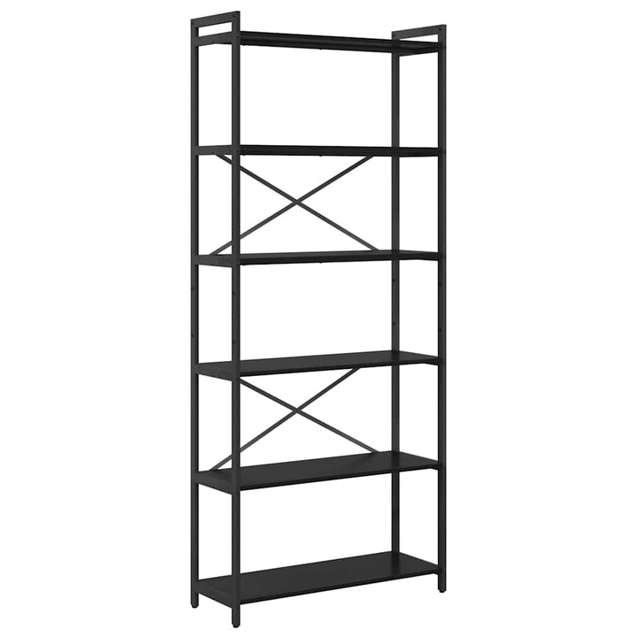 Bogreol Sort eg 80 x 30 x 188 cm Konstrueret træ