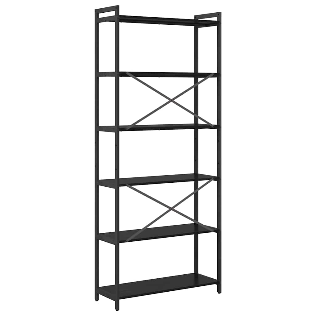 Bogreol Sort eg 80 x 30 x 188 cm Konstrueret træ
