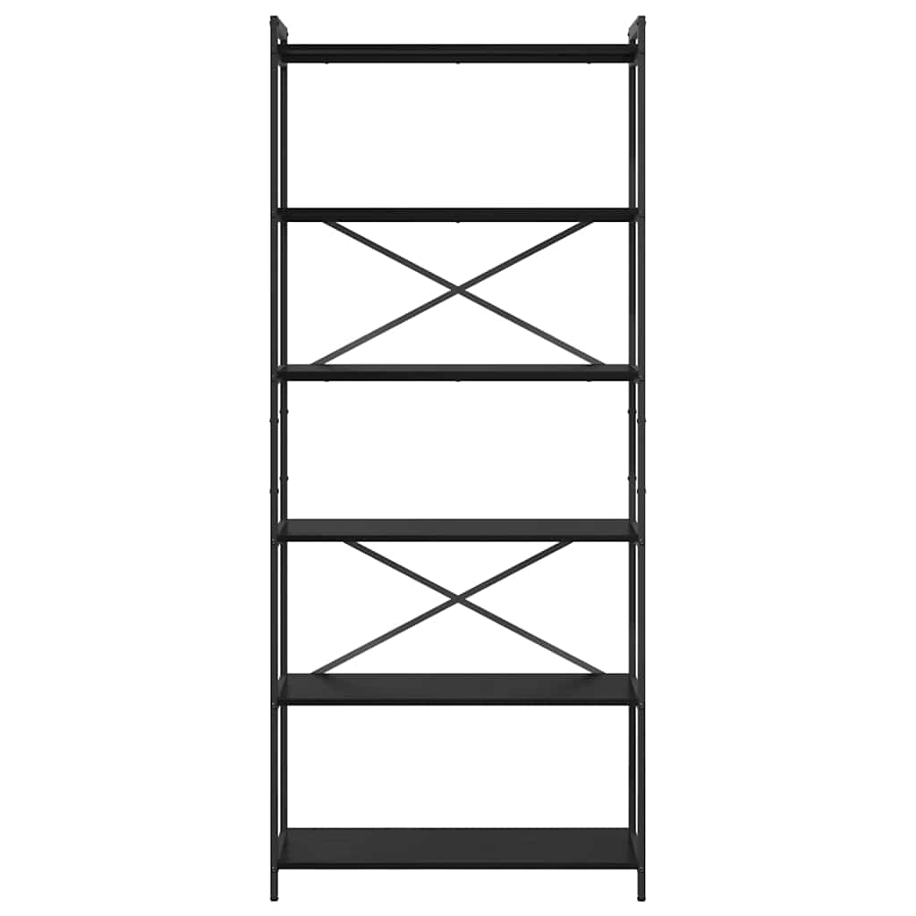 Bogreol Sort eg 80 x 30 x 188 cm Konstrueret træ