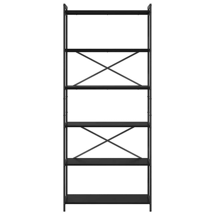 Bogreol Sort eg 80 x 30 x 188 cm Konstrueret træ