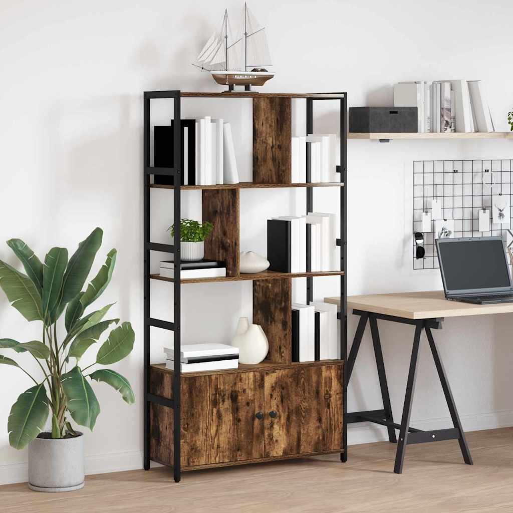 Bogreol Røget eg 80 x 30 x 155,5 cm Konstrueret træ