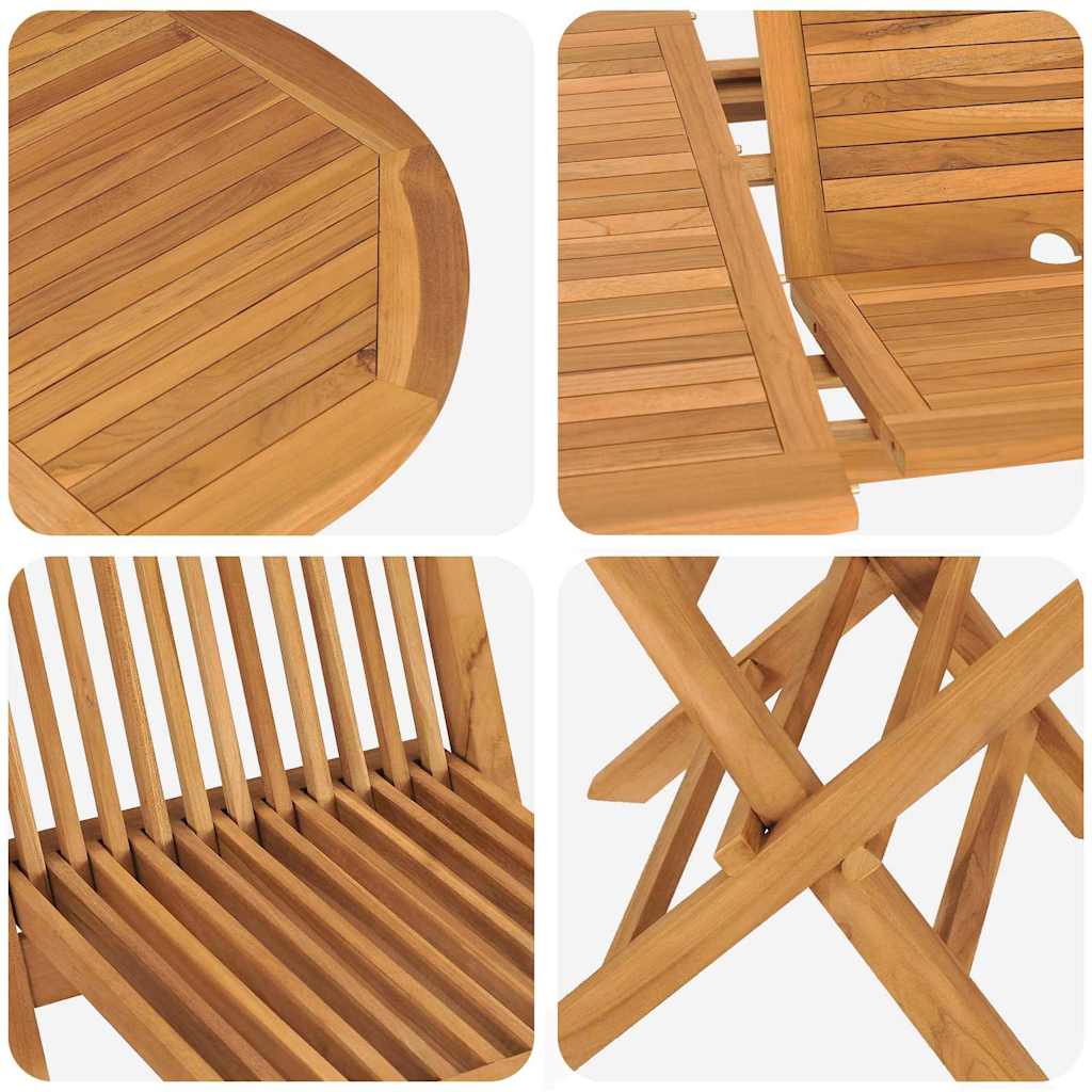 Have Spisebordssæt 5 pcs Brun 160 x 80 x 75 cm Massivt teaktræ
