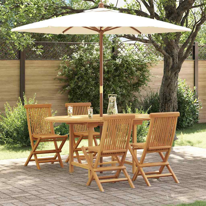 Have Spisebordssæt 5 pcs Brun 160 x 80 x 75 cm Massivt teaktræ