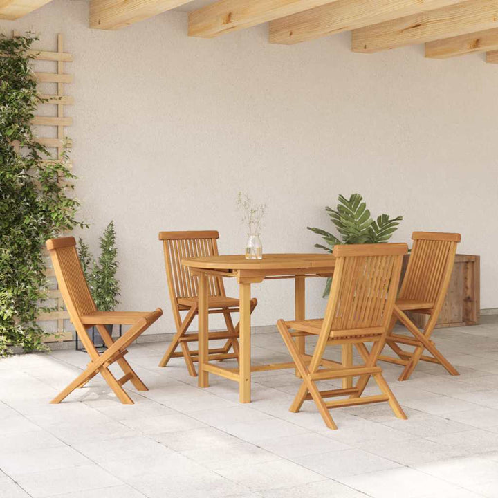 Have Spisebordssæt 5 pcs Brun 160 x 80 x 75 cm Massivt teaktræ